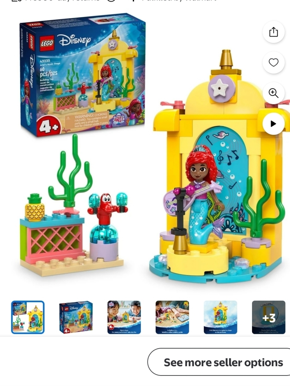 LEGO Disney Princess Ariel's Music Stage Building Toys -